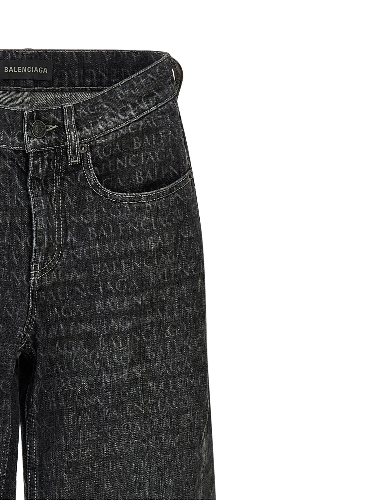 Balenciaga Black Cotton Flared Jeans