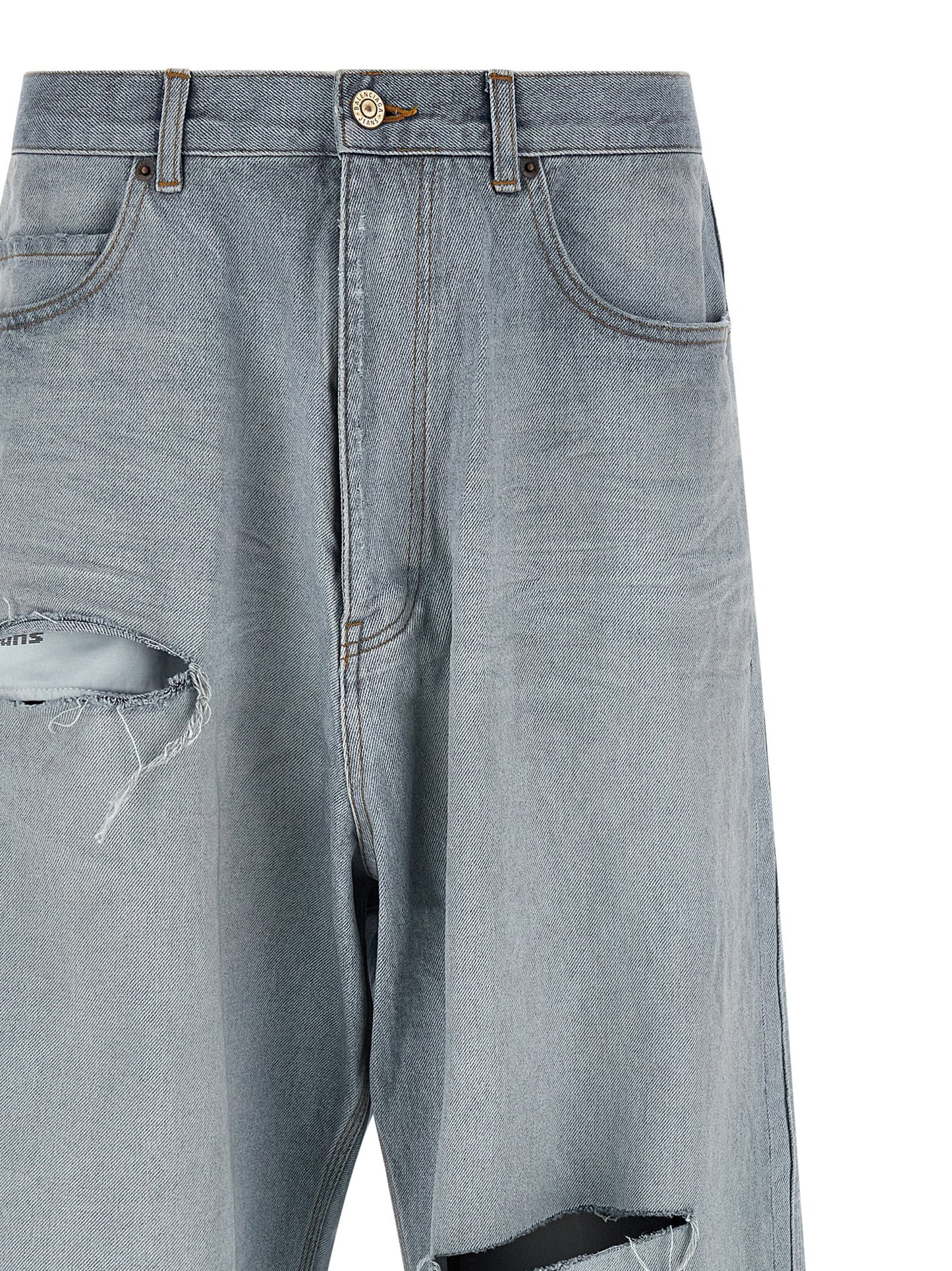 Balenciaga Blue Cotton Relaxed Fit Jeans