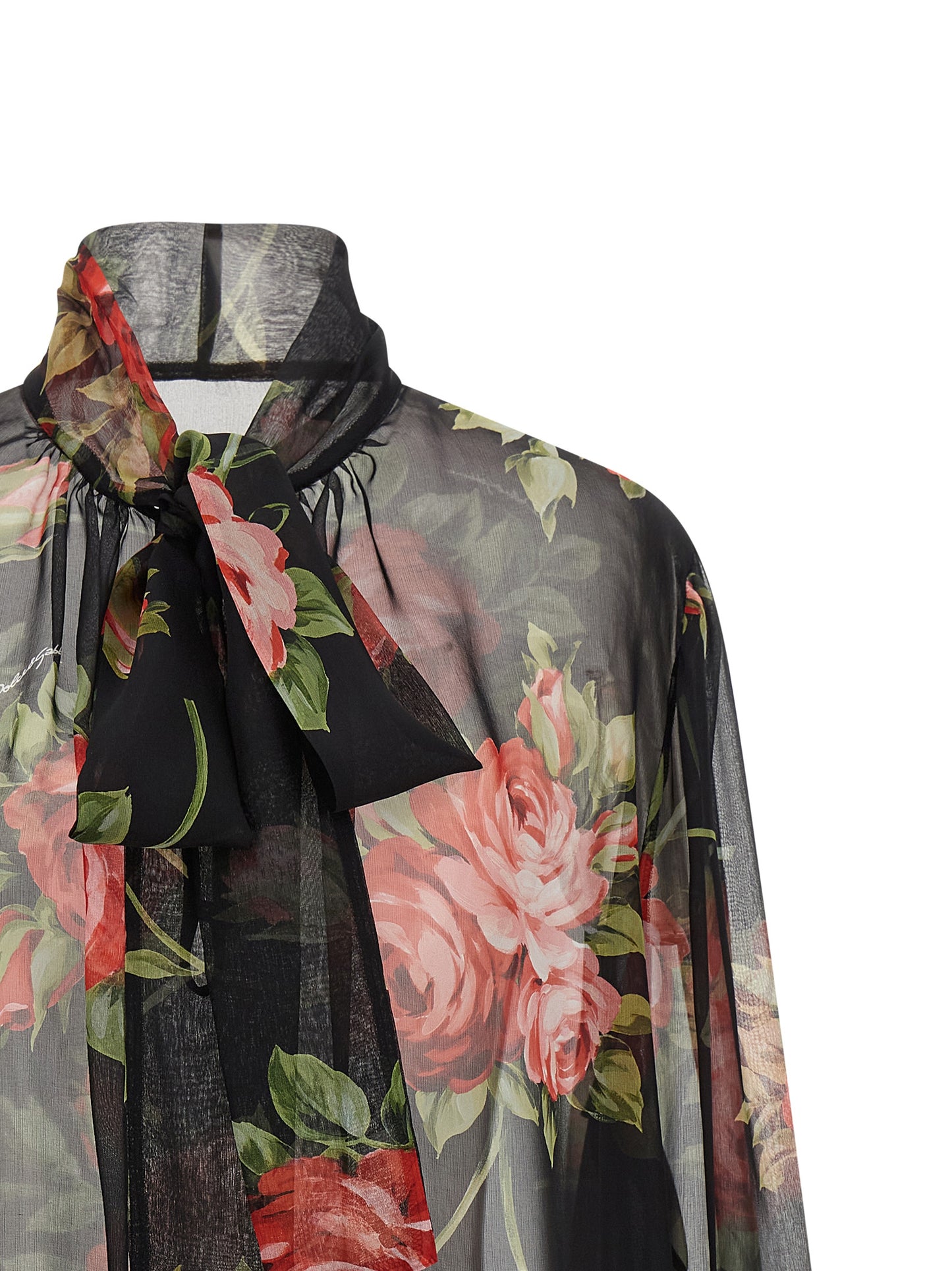 Dolce & Gabbana Black Silk Pattern Shirt