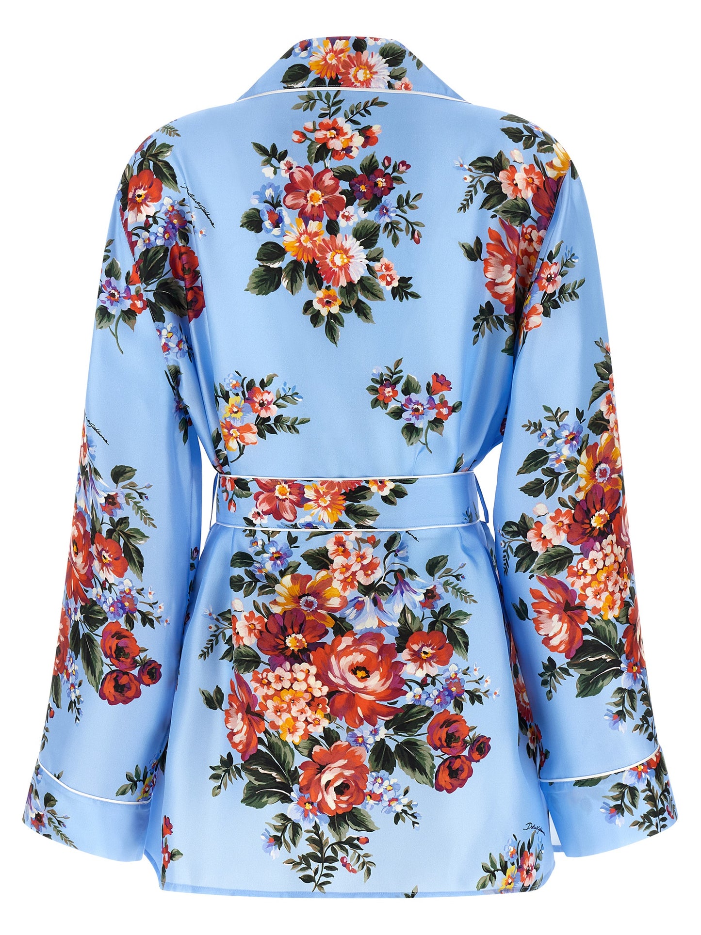 Dolce & Gabbana Blue Silk Blouse