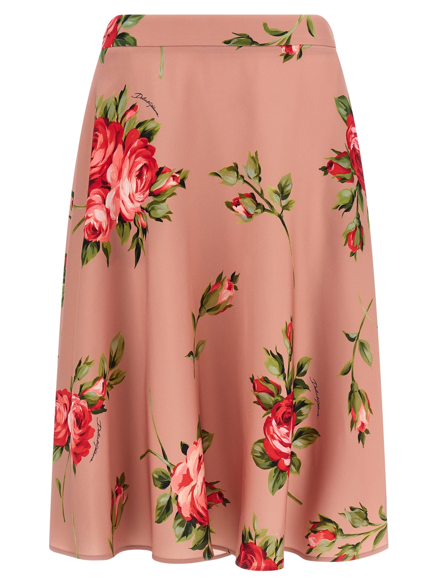Dolce & Gabbana Multicolor Silk Midi Skirt