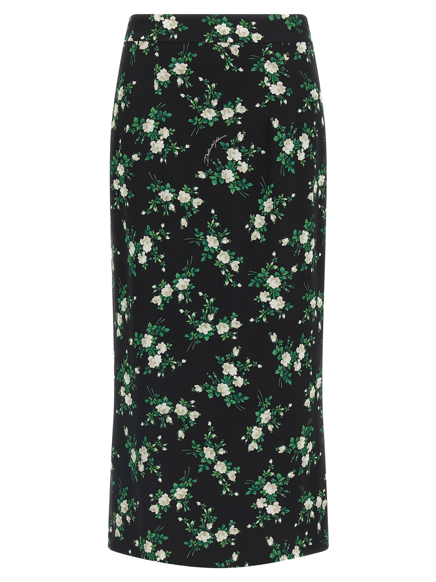 Dolce & Gabbana Black Silk Midi Skirt