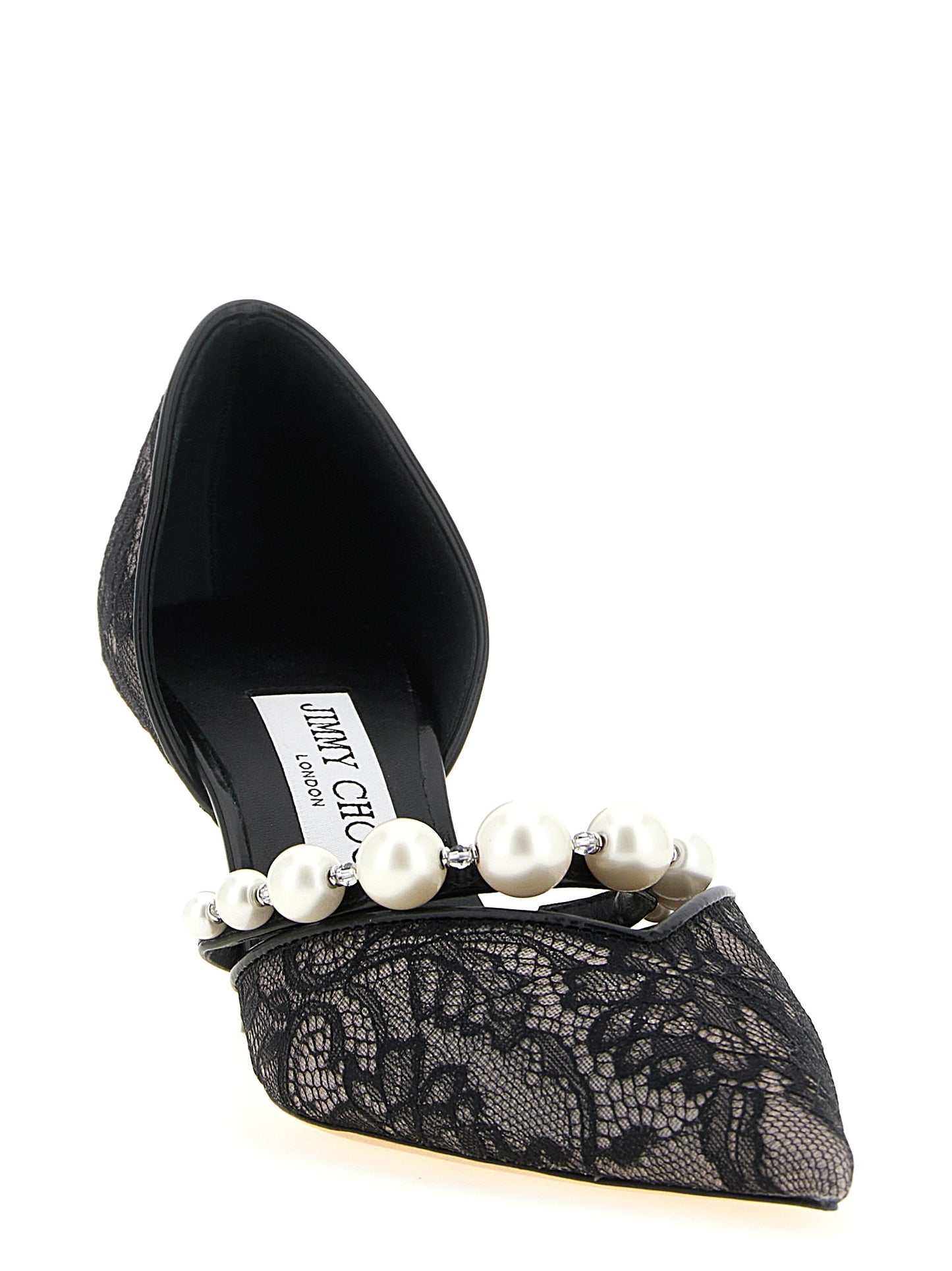 Jimmy Choo Black Tencel Mid Heel Pumps