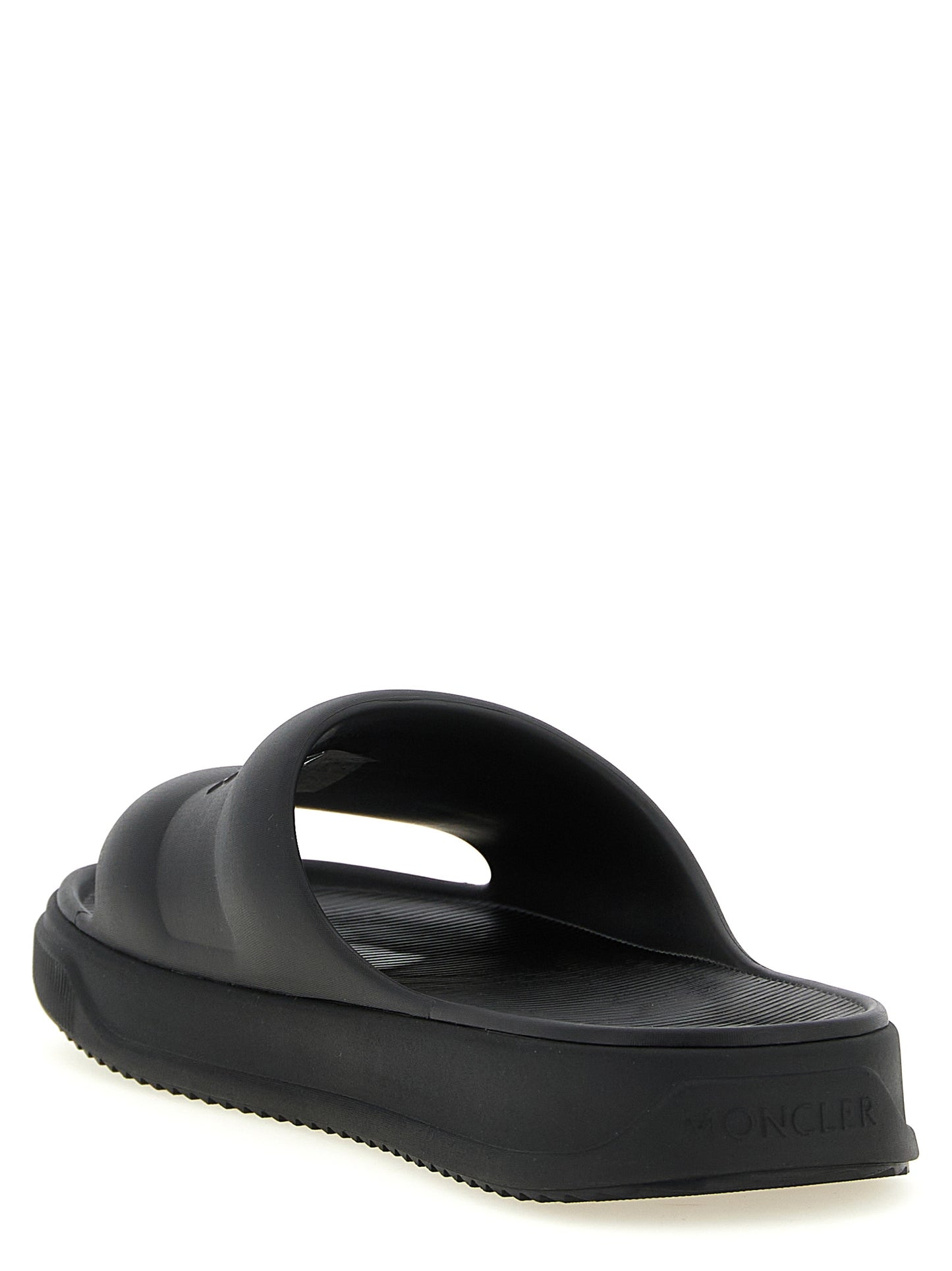 Moncler Black Elastane Slides