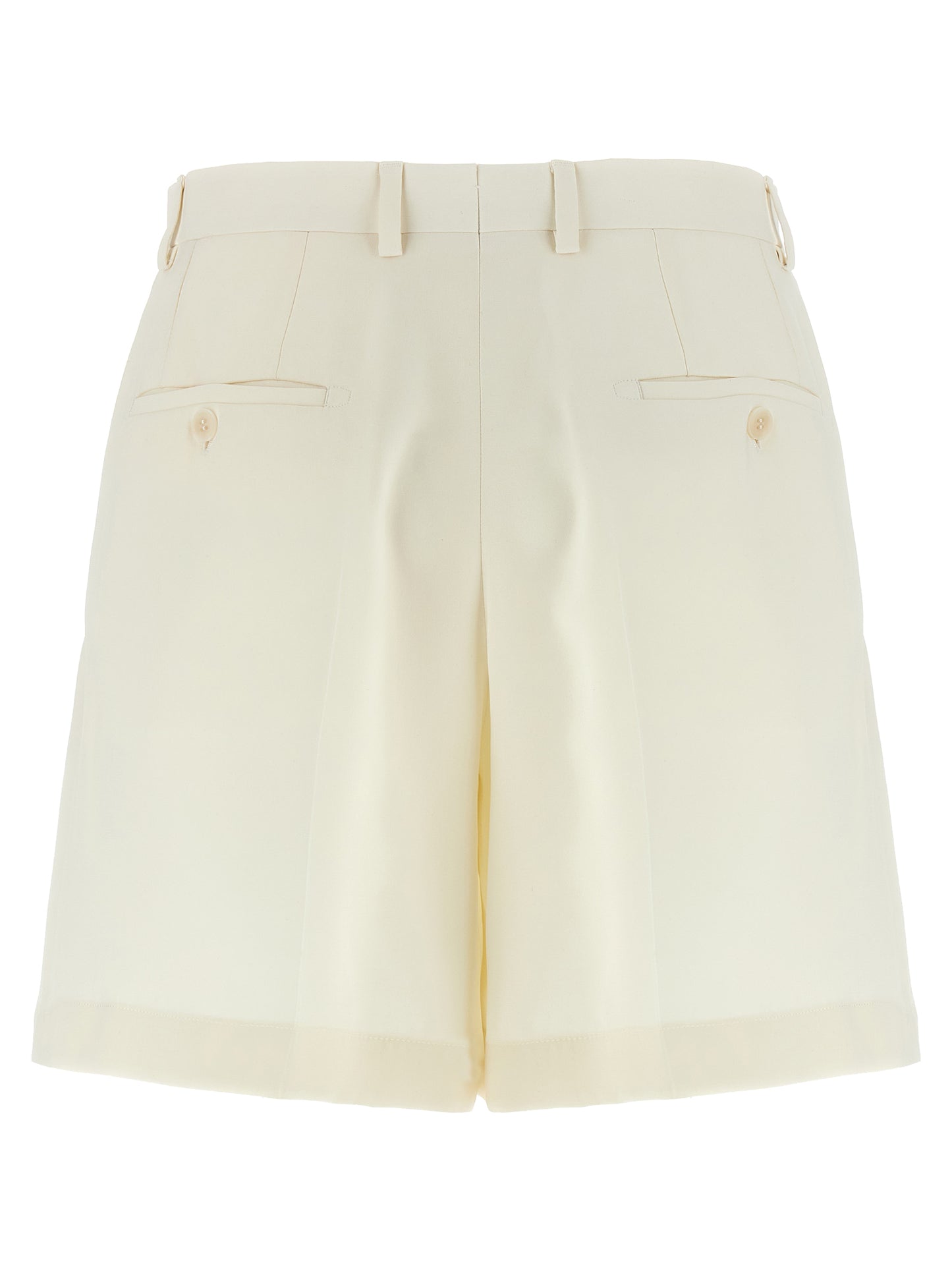 Brioni White Silk Bermuda Shorts