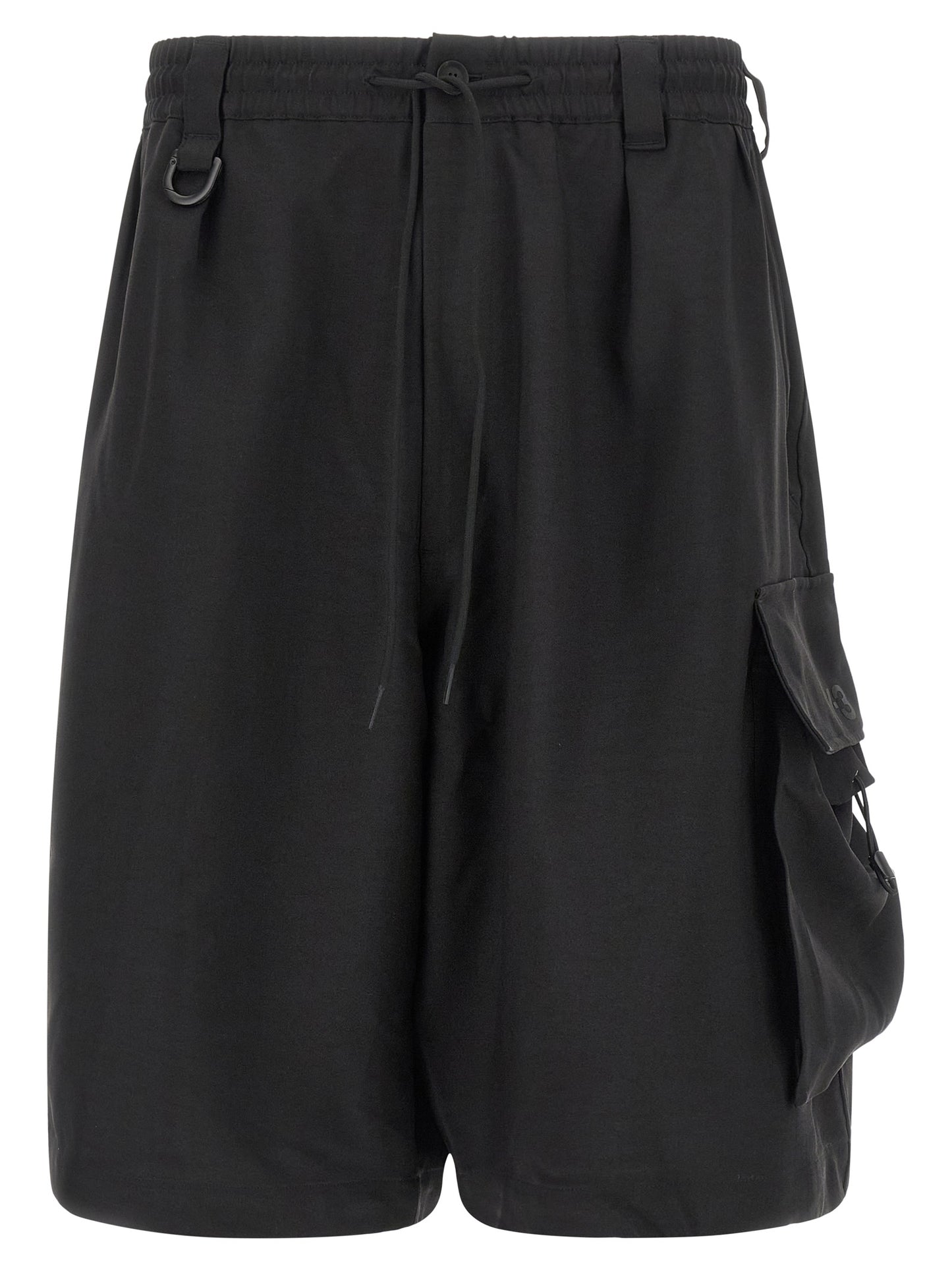 Y-3 Black Polyester Bermuda Shorts