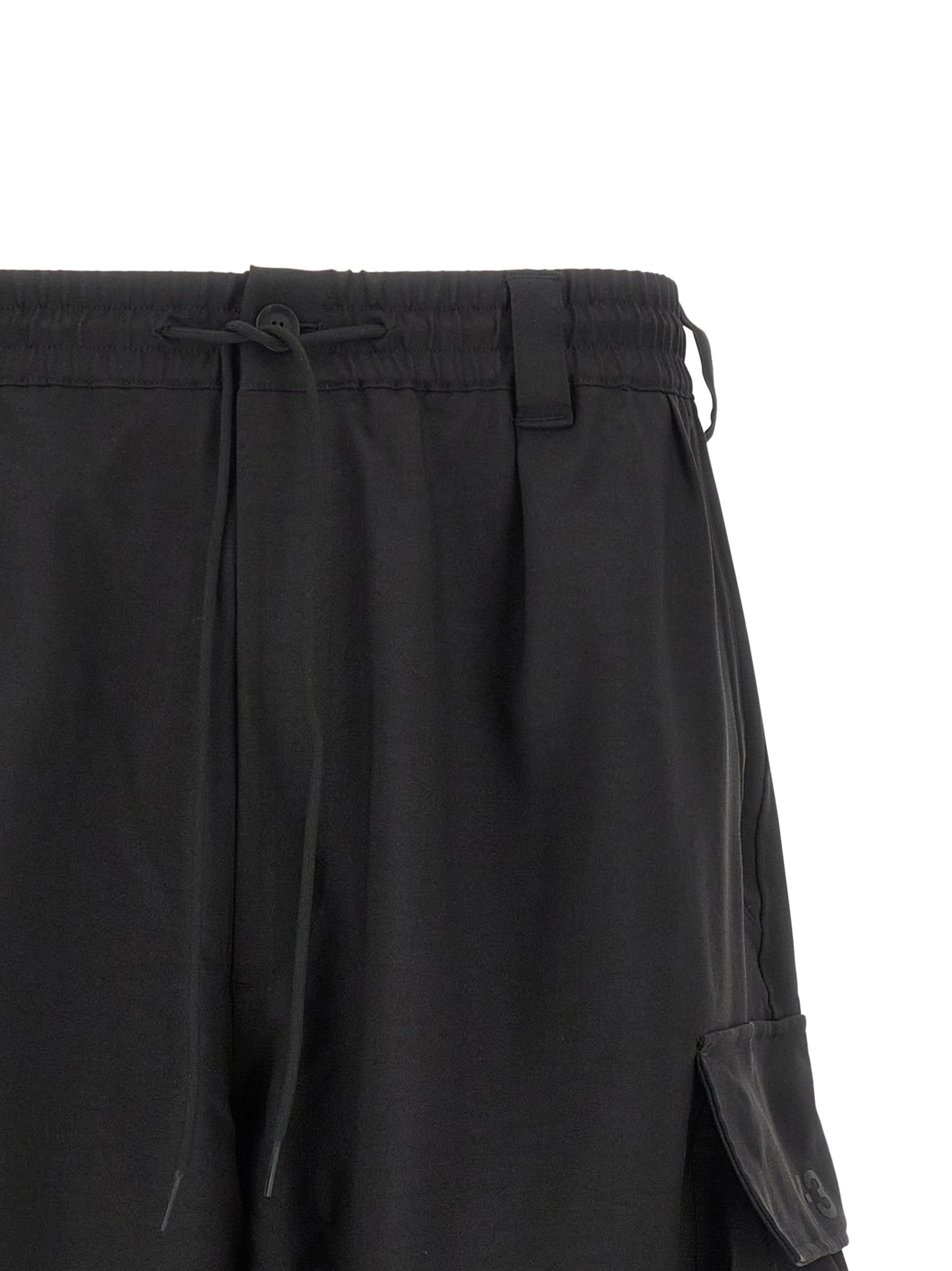 Y-3 Black Polyester Bermuda Shorts