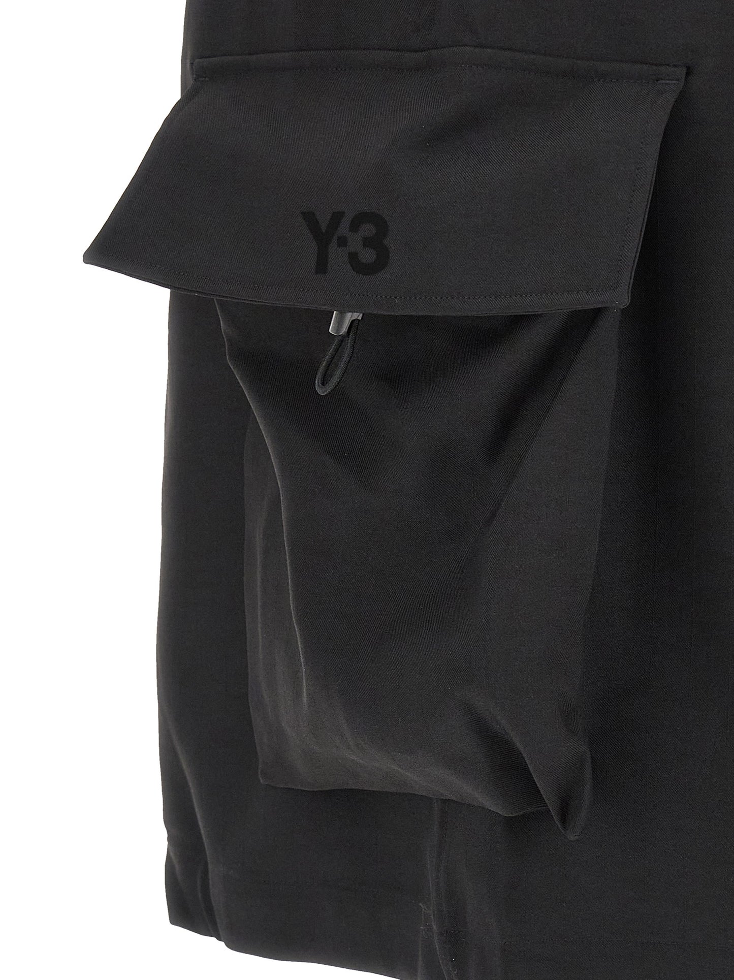 Y-3 Black Polyester Bermuda Shorts