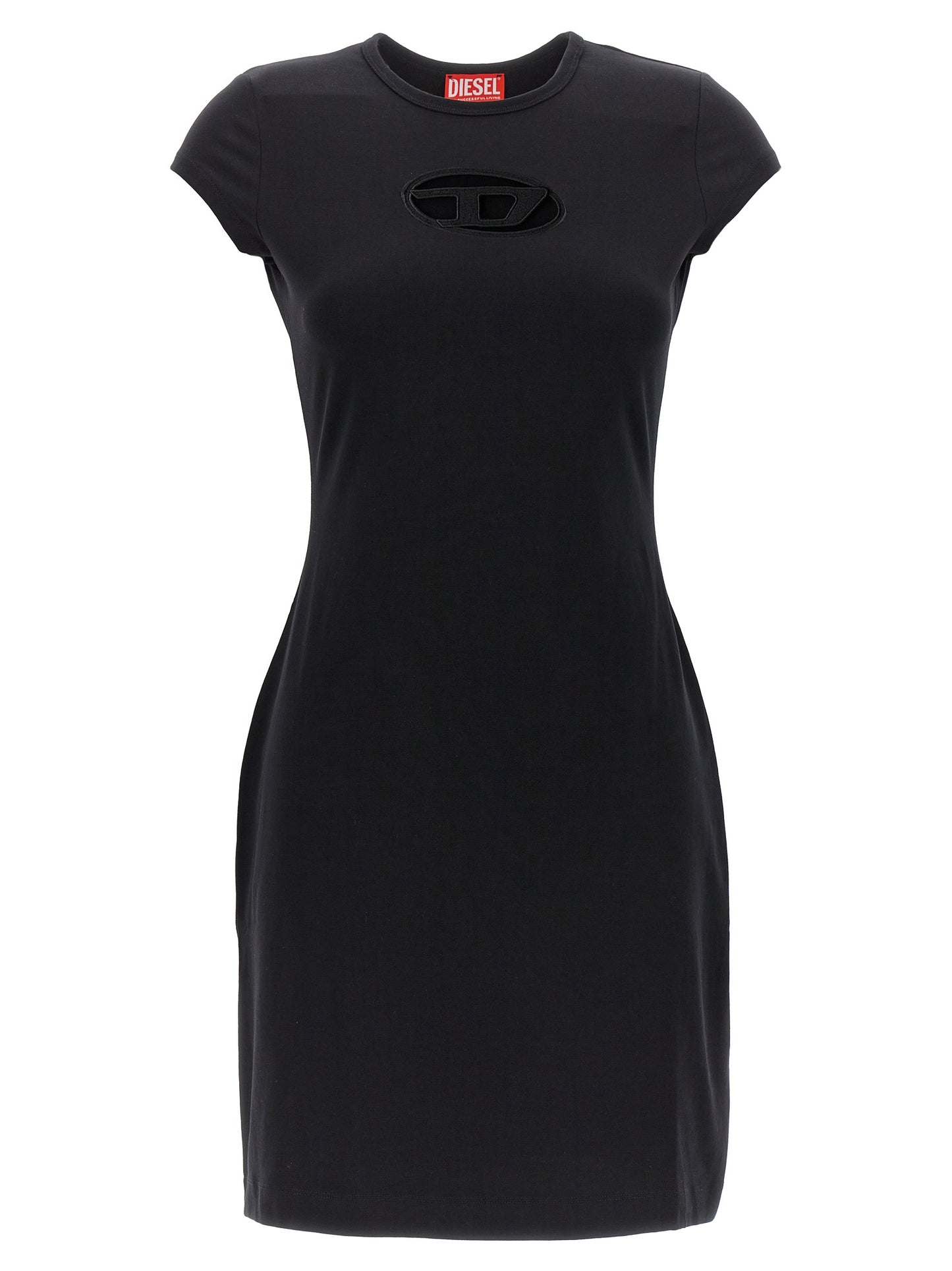 Diesel Black Cotton Short Dress