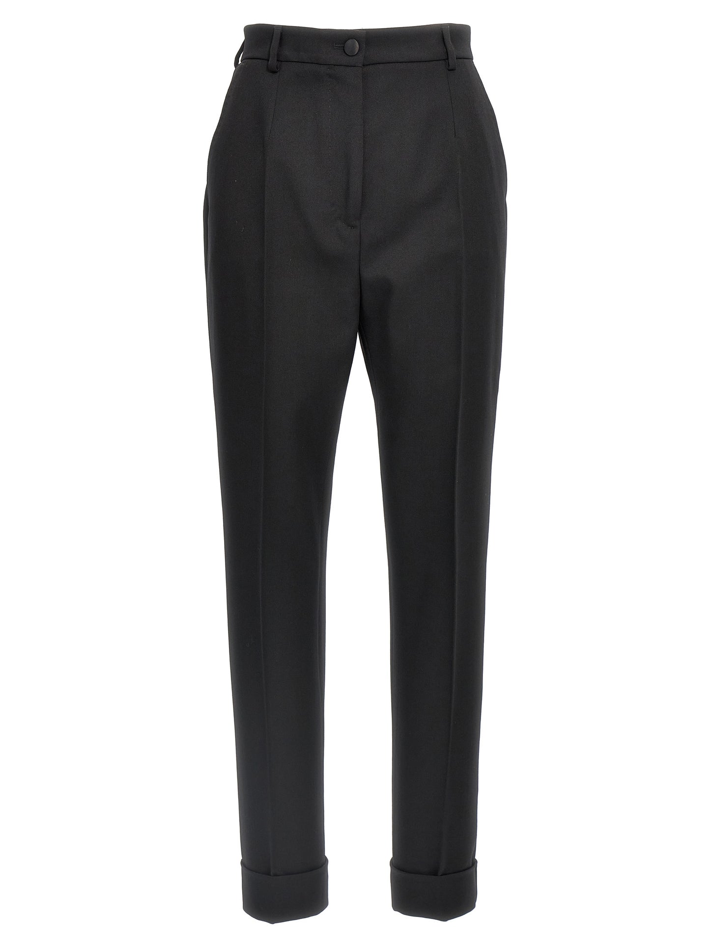 Dolce & Gabbana Black Virgin Wool Dress Pants