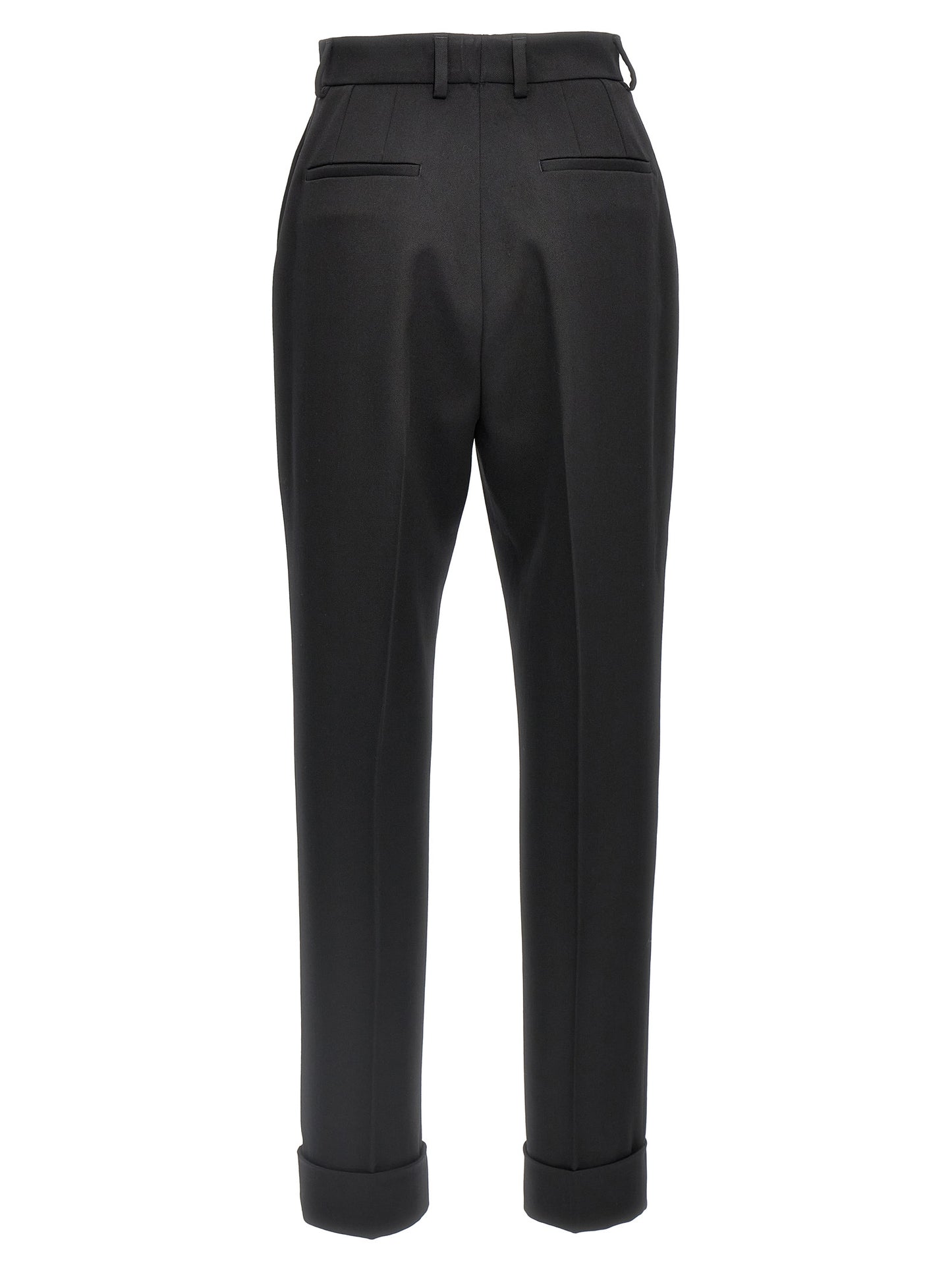 Dolce & Gabbana Black Virgin Wool Dress Pants
