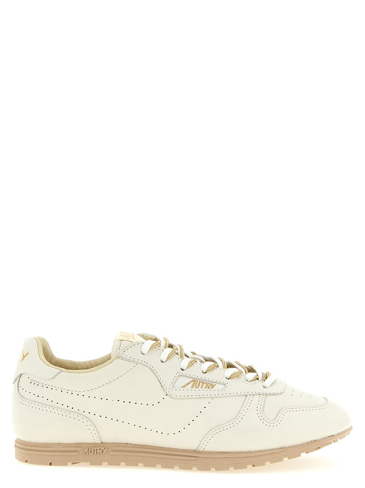 Autry Beige Cowhide Low Top Sneakers