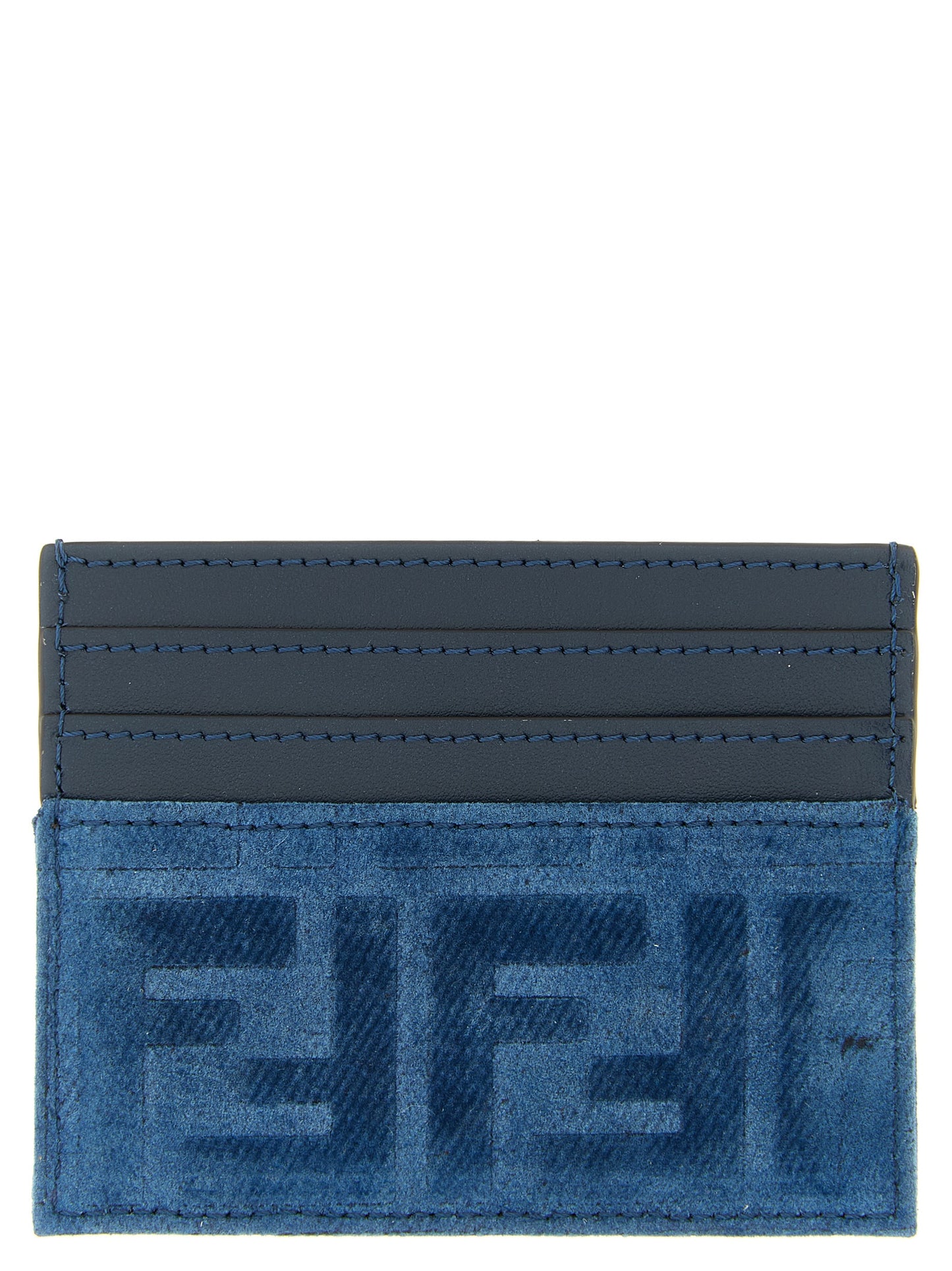 Fendi Blue Cotton Cardholder