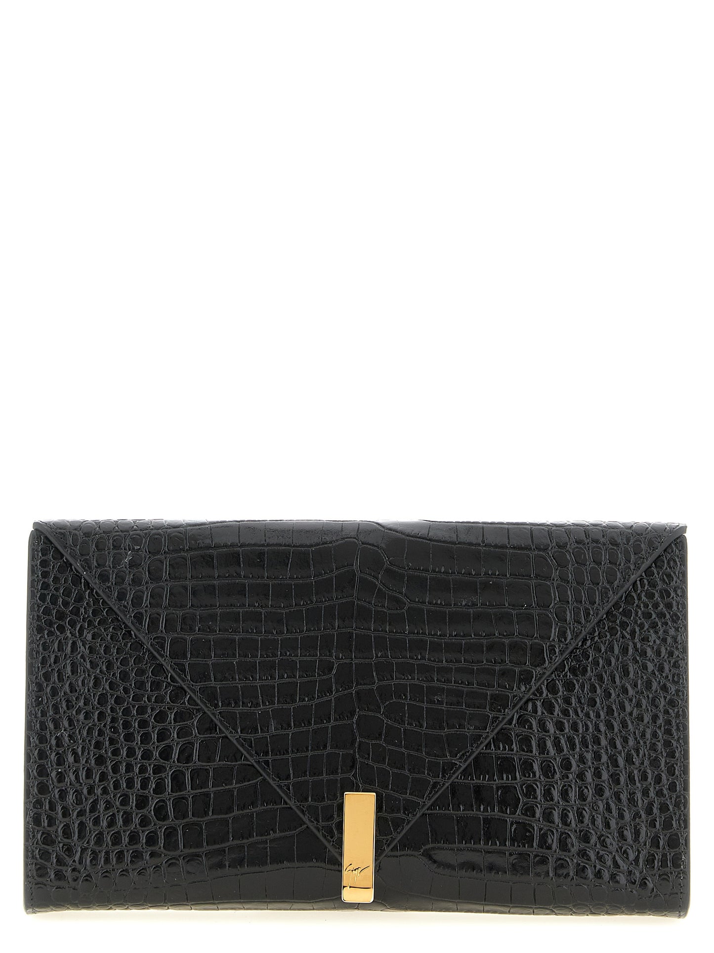 Giuseppe Zanotti Black Calfskin Clutch Bag