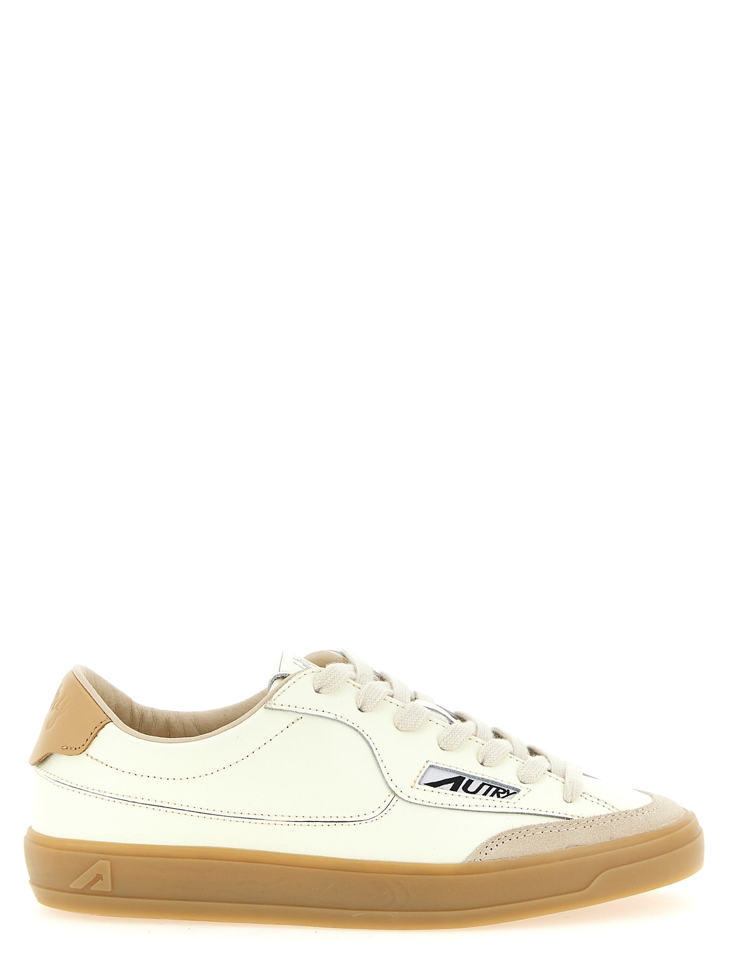 Autry Beige Cowhide Low Top Sneakers