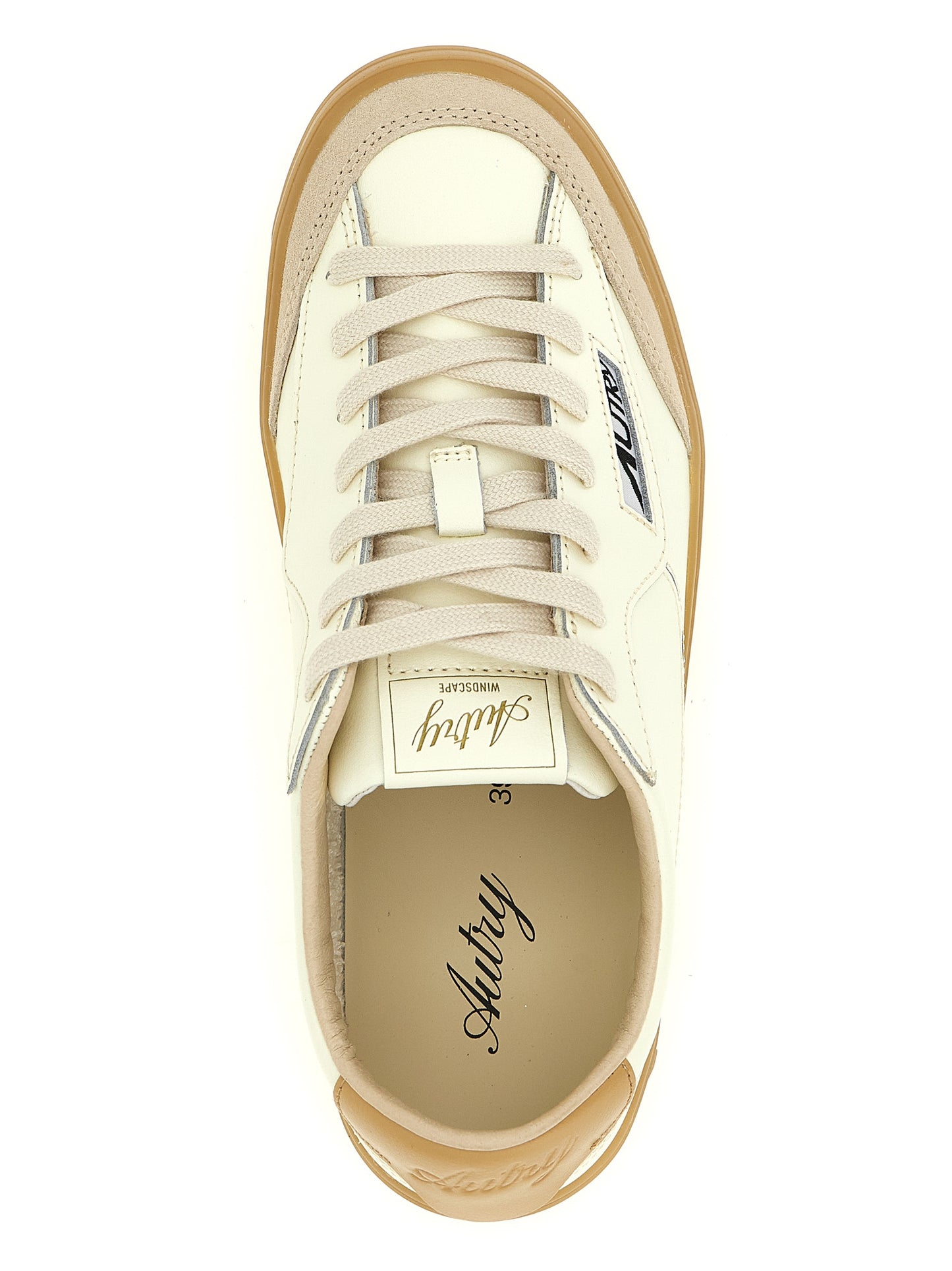 Autry Beige Cowhide Low Top Sneakers