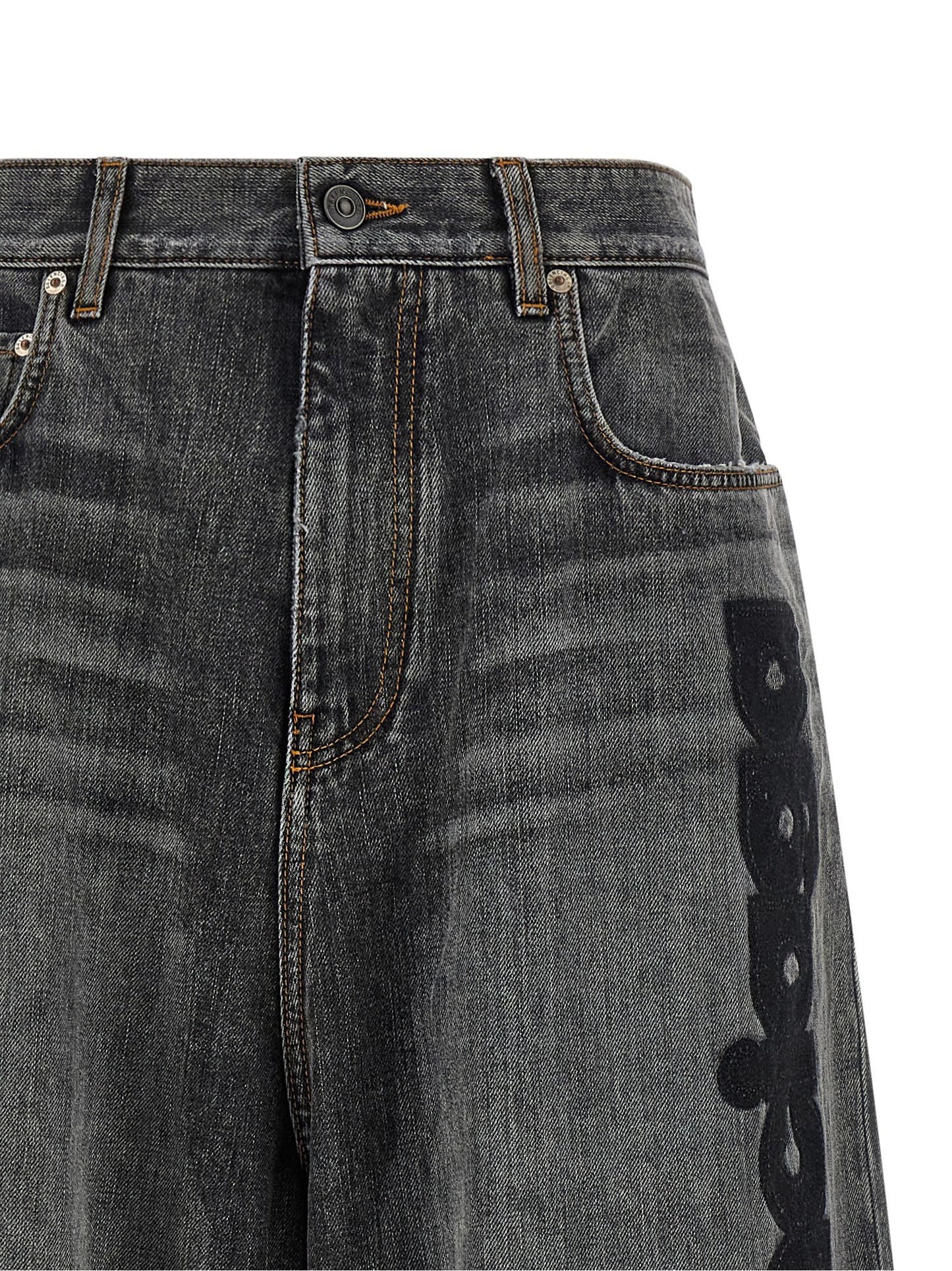 Balenciaga Gray Cotton Relaxed Fit Jeans