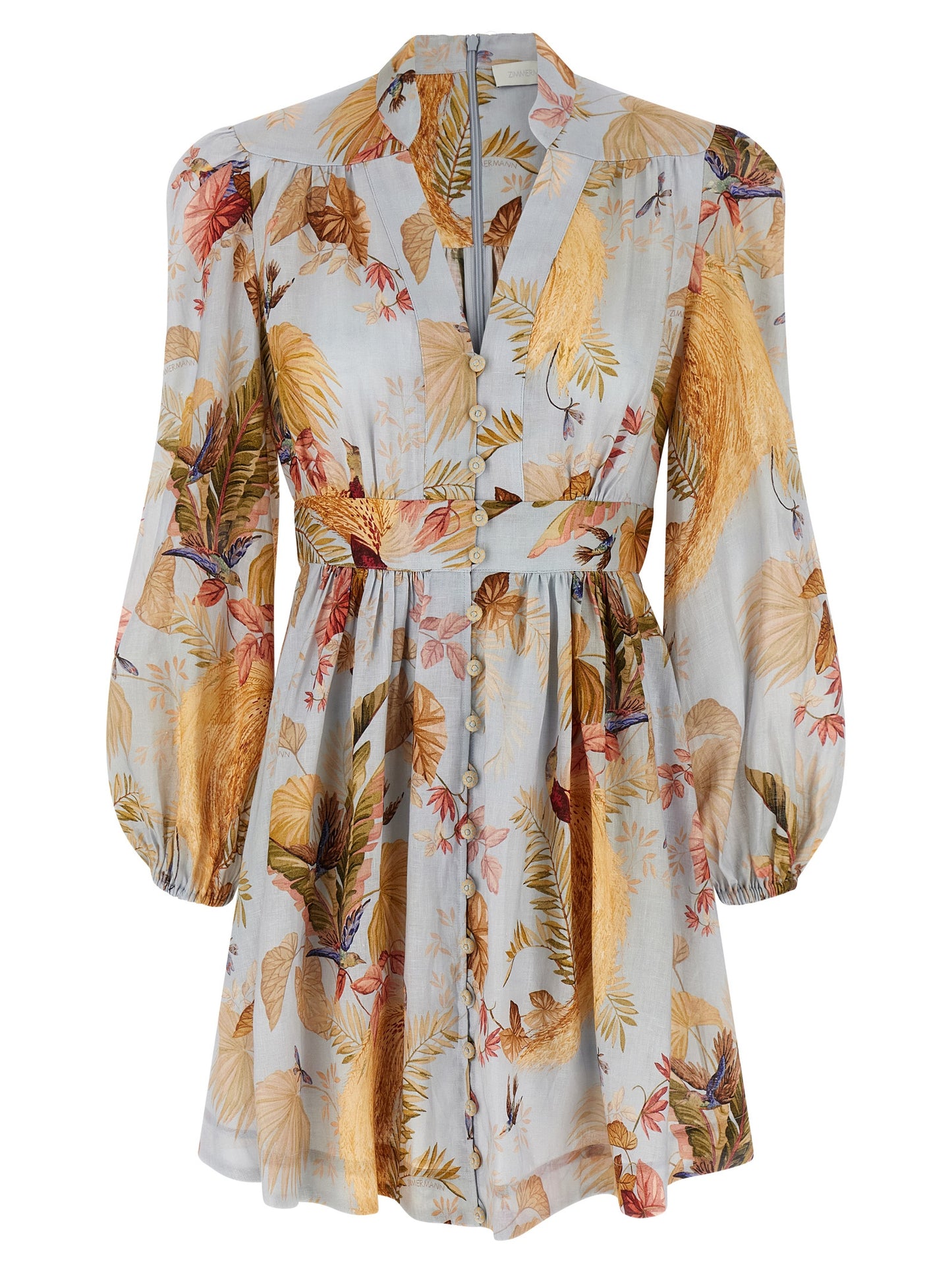 Zimmermann Blue Linen Short Dress