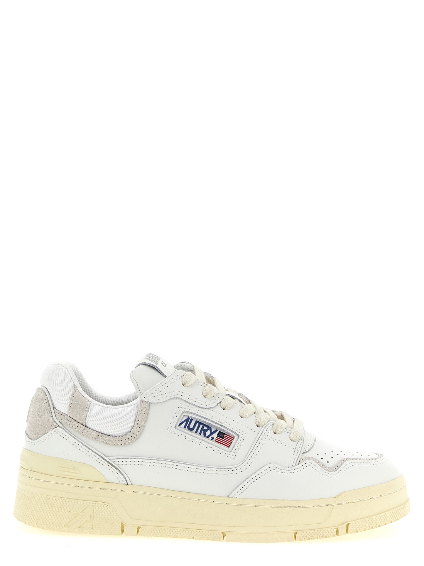 Autry White Cowhide Low Top Sneakers