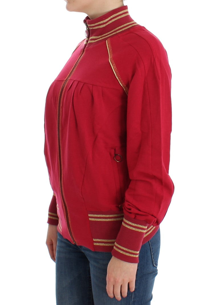 John Galliano Pink Mock Zip Cardigan Sweatshirt Sweater