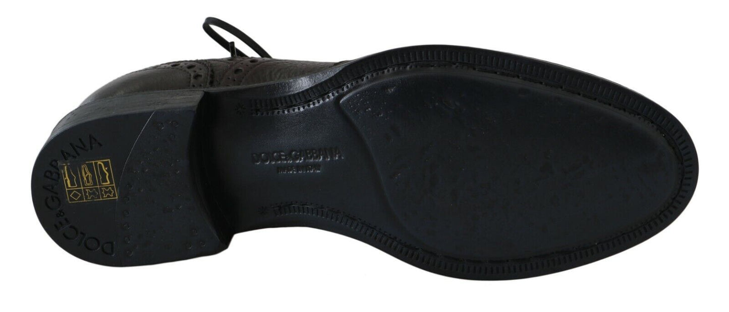 Dolce & Gabbana Brown Leather Wingtip Derby Formal Shoes