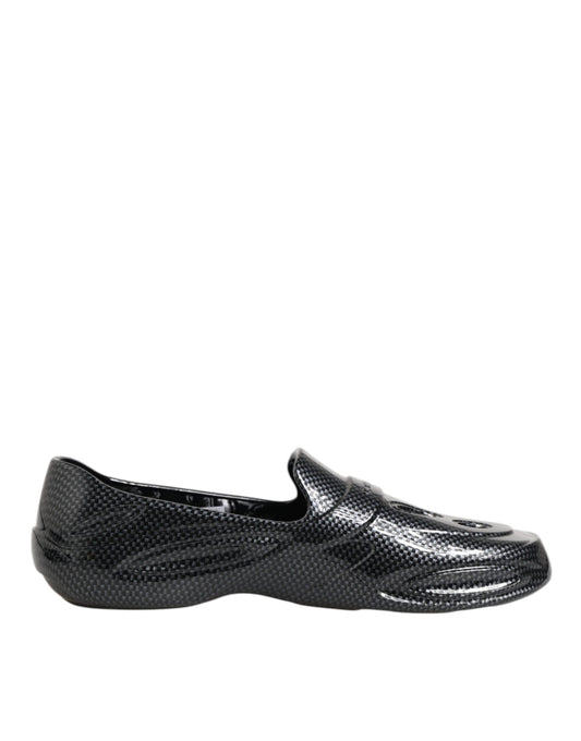 Dolce & Gabbana Black Rubber Slides Low Top Sneakers Shoes